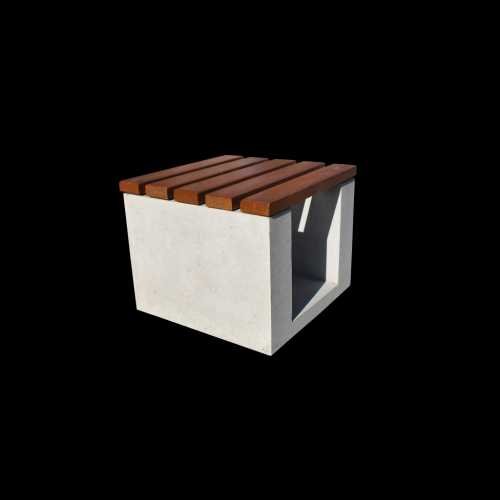 Ławka z betonu architektonicznego zewnętrzna 60x60x48 cm