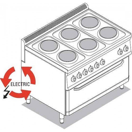 Kuchnia elektryczna 6płytowa z piekarnikiem elek