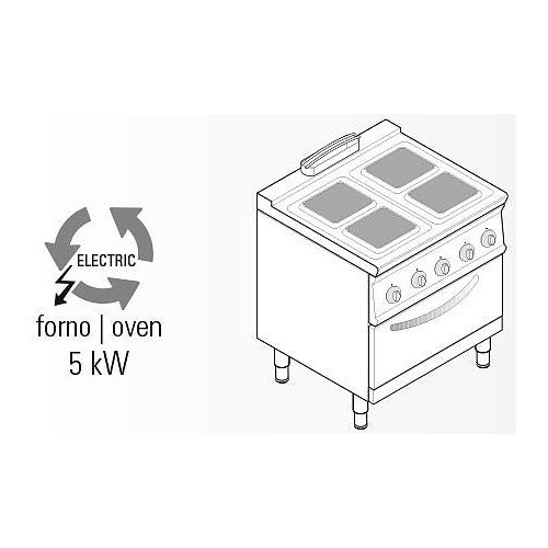 Kuchnia elektryczna 4płytowa z piekarnikiem elek