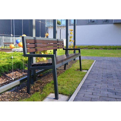 Ławka parkowa ogrodowa miejska BOS z oparciem 190 cm