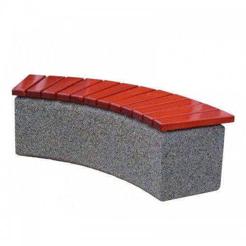Ławka betonowa łukowa bez oparcia siedzisko drewno 157 cm