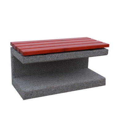 Ławka betonowa 110 cm bez oparcia siedzisko drewniane 409