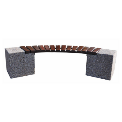 ławka betonowa łukowa bez oparcia 195×40 cm k 430