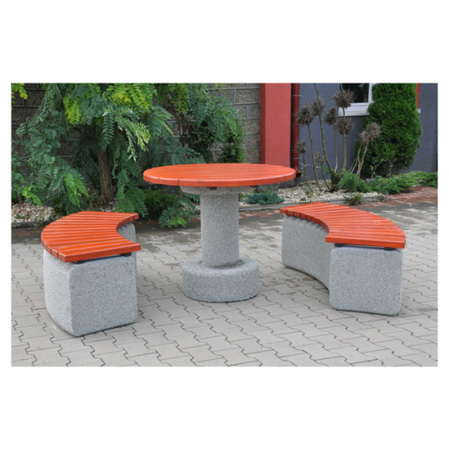 Stół parkowy betonowy parkingowy z siedzeniami - ławkami