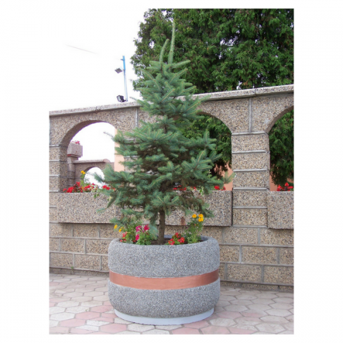 Donica betonowa okrągła miejska 100×65 cm miejska ogrodowa
