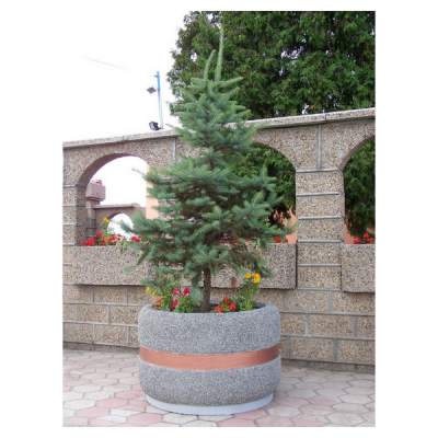 Donica betonowa okrągła miejska 100×65 cm miejska ogrodowa k 211 architektura miejska
