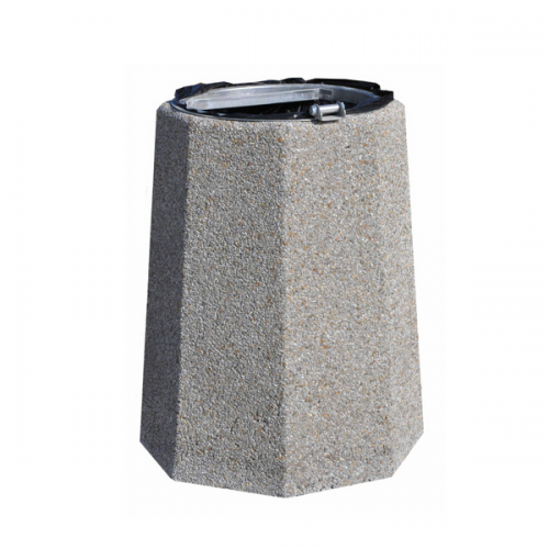 Kosz betonowy ośmiokątny 70 litrów 60x73 cm miejski ogrodowy na śmieci