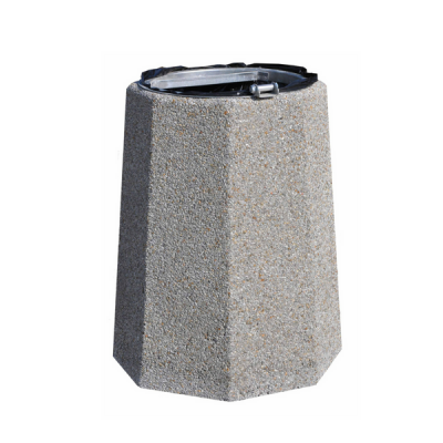 Kosz betonowy ośmiokątny 70 litrów 60x73 cm miejski ogrodowy na śmieci