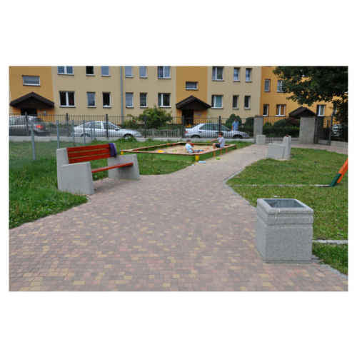 Kosz betonowy kwadratowy 40l  45x60 cm na śmieci miejski ogrodowy