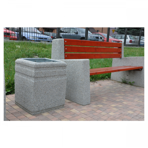 Kosz betonowy kwadratowy 40l  45x60 cm na śmieci miejski ogrodowy