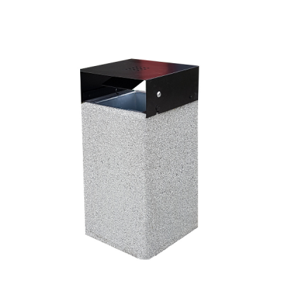 Kosz betonowy kwadratowy z daszkiem 70l litrów 46x46x100 cm k 156