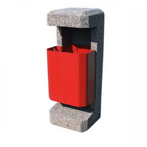 Kosz betonowy kwadratowy z daszkiem Pingwin 92x35x35 cm