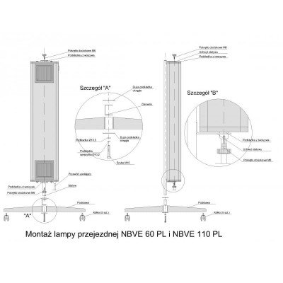 Lampa bakteriobójcza przepływowa stojąca obrotowa do 20 m2 NBVE-60 PL