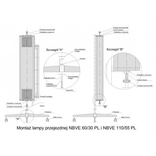 Lampa bakteriobójcza przepływowa NBVE-60/30 PL do pomieszczeń 20 m2