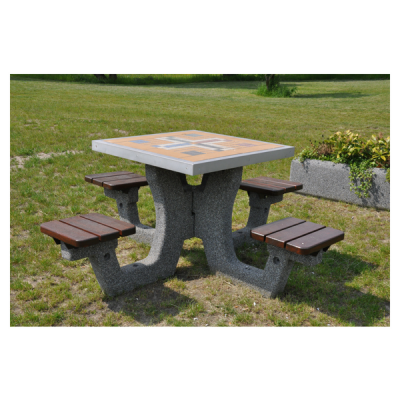 Betonowy stół do gry w szachy/chińczyka 4 krzesła