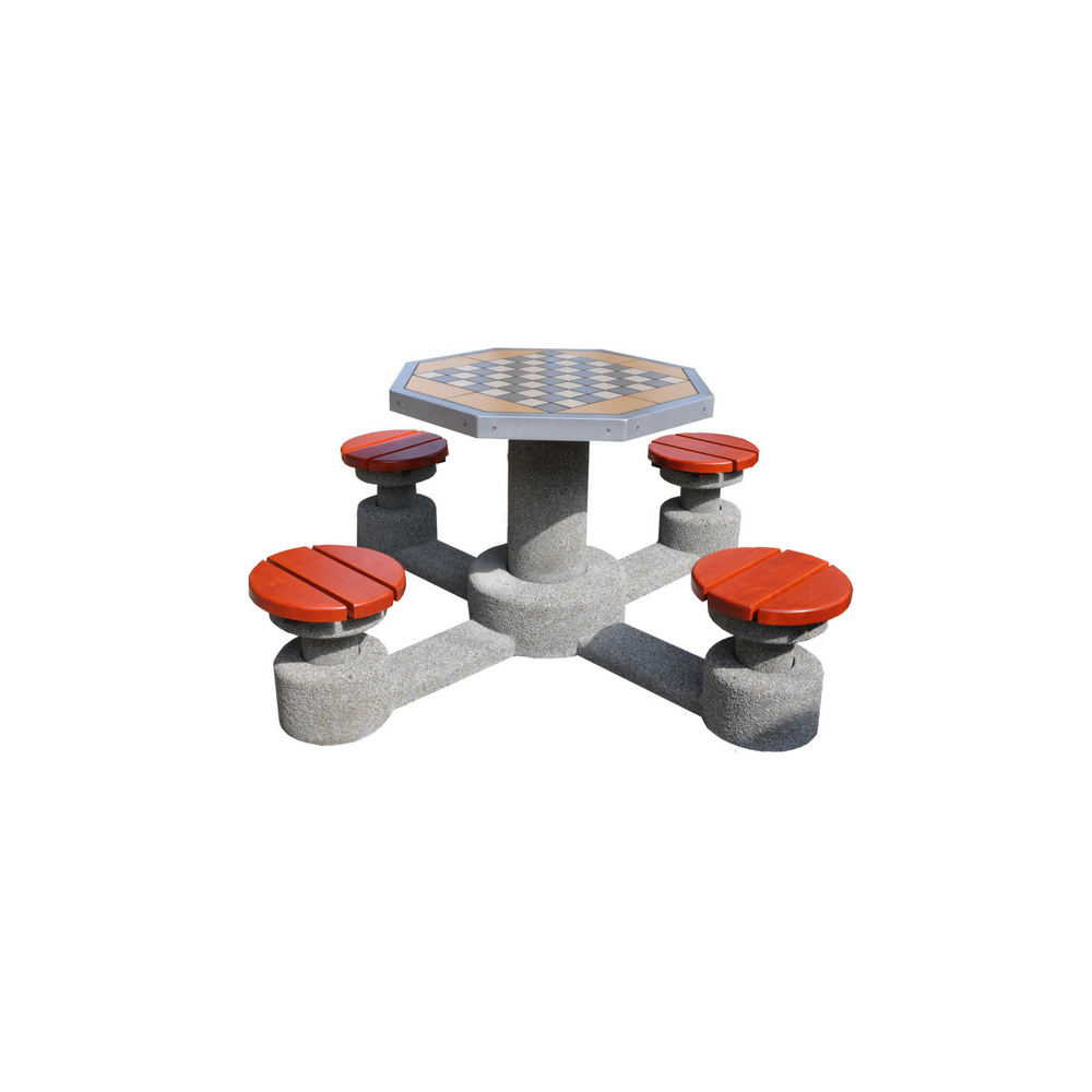 Betonowy stół ośmiokątny do gry w szachy/chińczyka