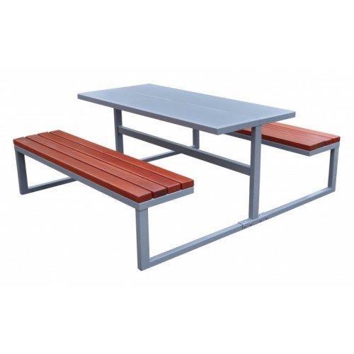 Ławostół metalowy stół piknikowy parkingowy miejski 193x170x80 cm Park II