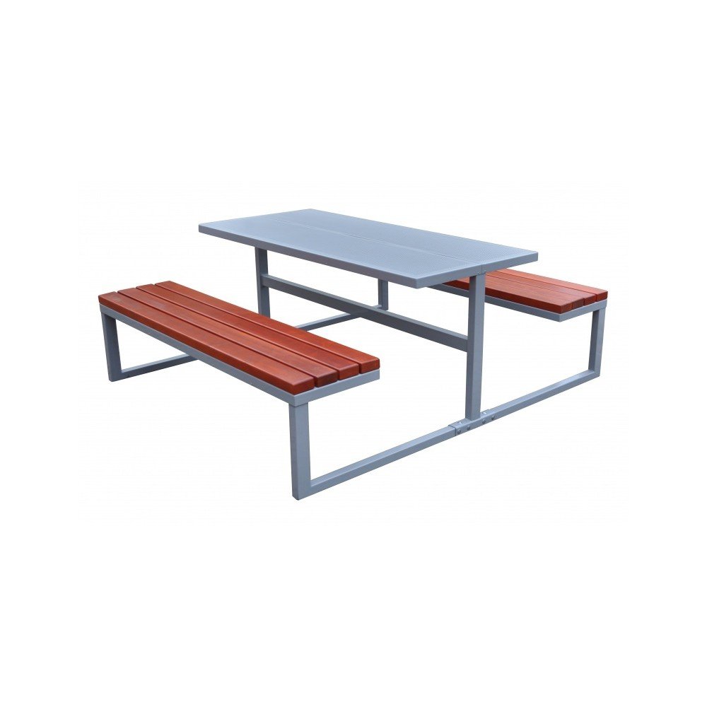 Ławostół metalowy stół piknikowy parkingowy miejski 193x170x80 cm Park II