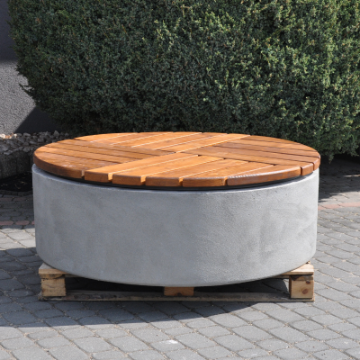 Ławka betonowa okrągła fi Ø 130 wys. 46 cm pakowanie na palecie