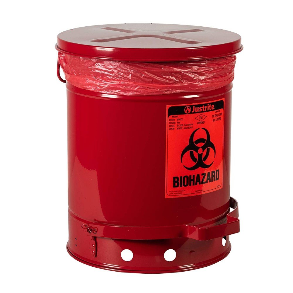 Pojemniki na odpady medyczne Biohazard czerwony 38 L 35.4  x 46.4cm JCN05930RD