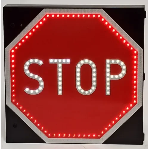 Znak aktywny drogowy STOP B-20 82x82x12 cm