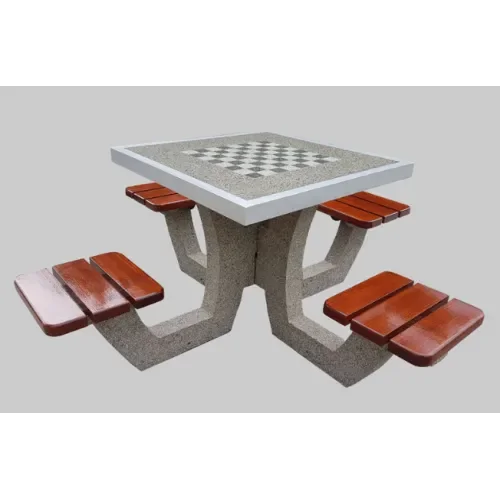 Stół parkowy do gry w szachy lub chińczyka z czterema siedziskami 200x200x81 cm