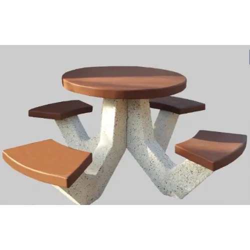 Stół rekreacyjny-piknikowy parkowy okrągły betonowy z 4 siedziskami 160x160x74 cm