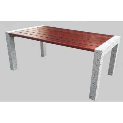 Stół rekreacyjny-piknikowy betonowy z drewnianym blatem 180x100x75 cm