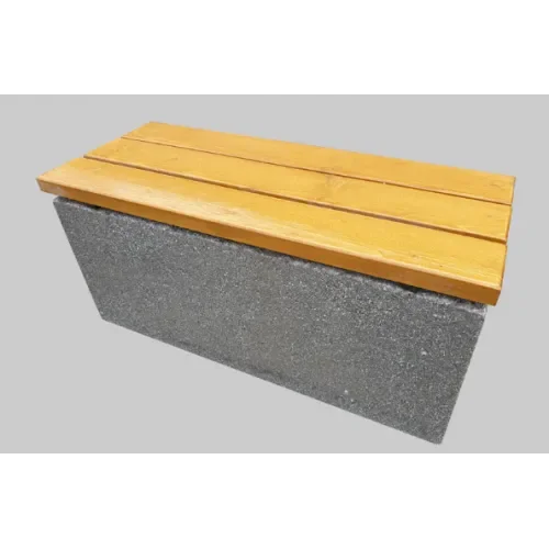 Ławka miejsko-parkowa betonowa z drewnianym siedziskiem 100-102x40-42x46 cm