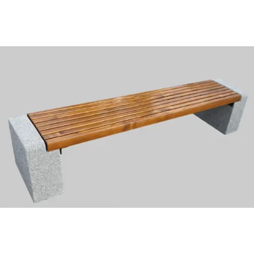 Ławka miejsko-parkowa betonowa z drewnianym siedziskiem 200x37x42 cm