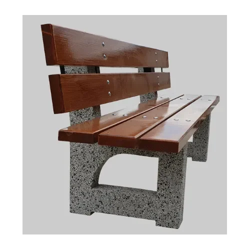 Ławka miejsko-parkowa betonowa z drewnianym siedziskiem z oparciem 200x41x44 cm