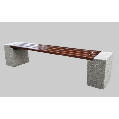 Ławka miejsko-parkowa betonowa z drewnianym siedziskiem 200x40x45 cm