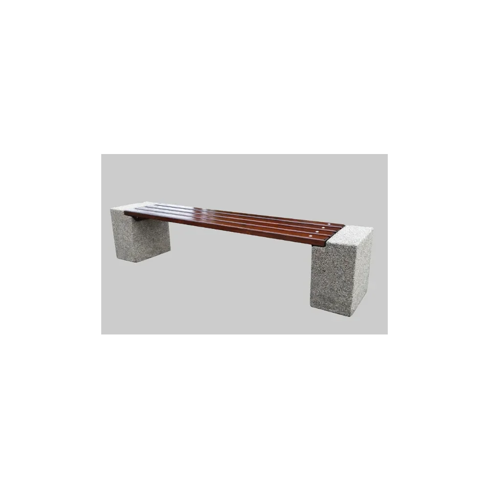Ławka miejsko-parkowa betonowa z drewnianym siedziskiem 200x40x45 cm