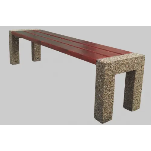 Ławka miejsko-parkowa betonowa z drewnianym siedziskiem 180x42x45 cm