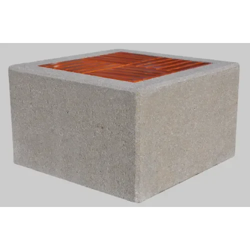Ławka miejsko-parkowa betonowa z drewnianym siedziskiem 100x100x60 cm