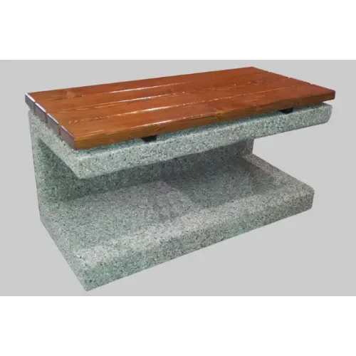 Ławka miejsko-parkowa betonowa z drewnianym siedziskiem 110x50x55 cm