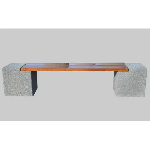 Ławka miejsko-parkowa betonowa z drewnianym siedziskiem 200x40x42 cm