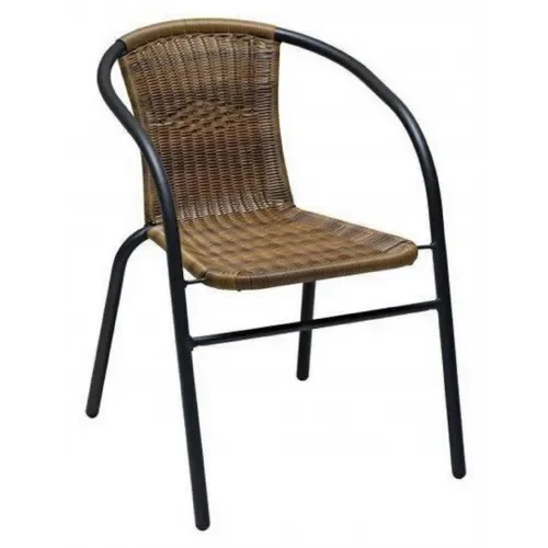 Krzesło z plecionki ogrodowe brązowe Bistro Brown 56x73x54 cm