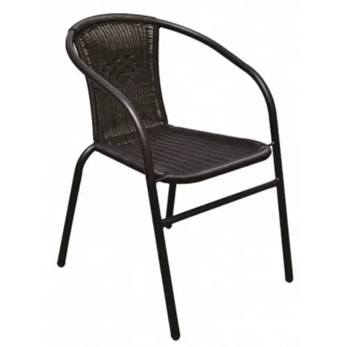 Krzesło z plecionki ogrodowe czarne Bistro Black 56x73x54 cm