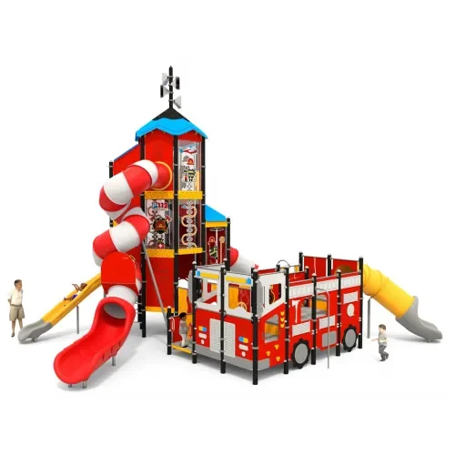 Wieża i wóz strażacki na plac zabaw 1166 x 901 cm h 862 cm zestaw