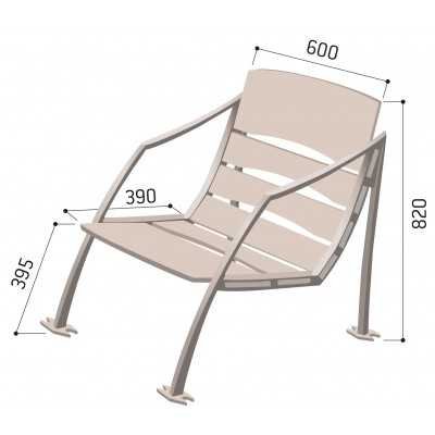 Fotel miejski ogrodowy metalowy Mediolan wymiary karta produktu