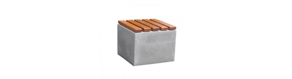 Ławki betonowe kwadratowe z oparciem i bez dostosuj kolor i rozmiar